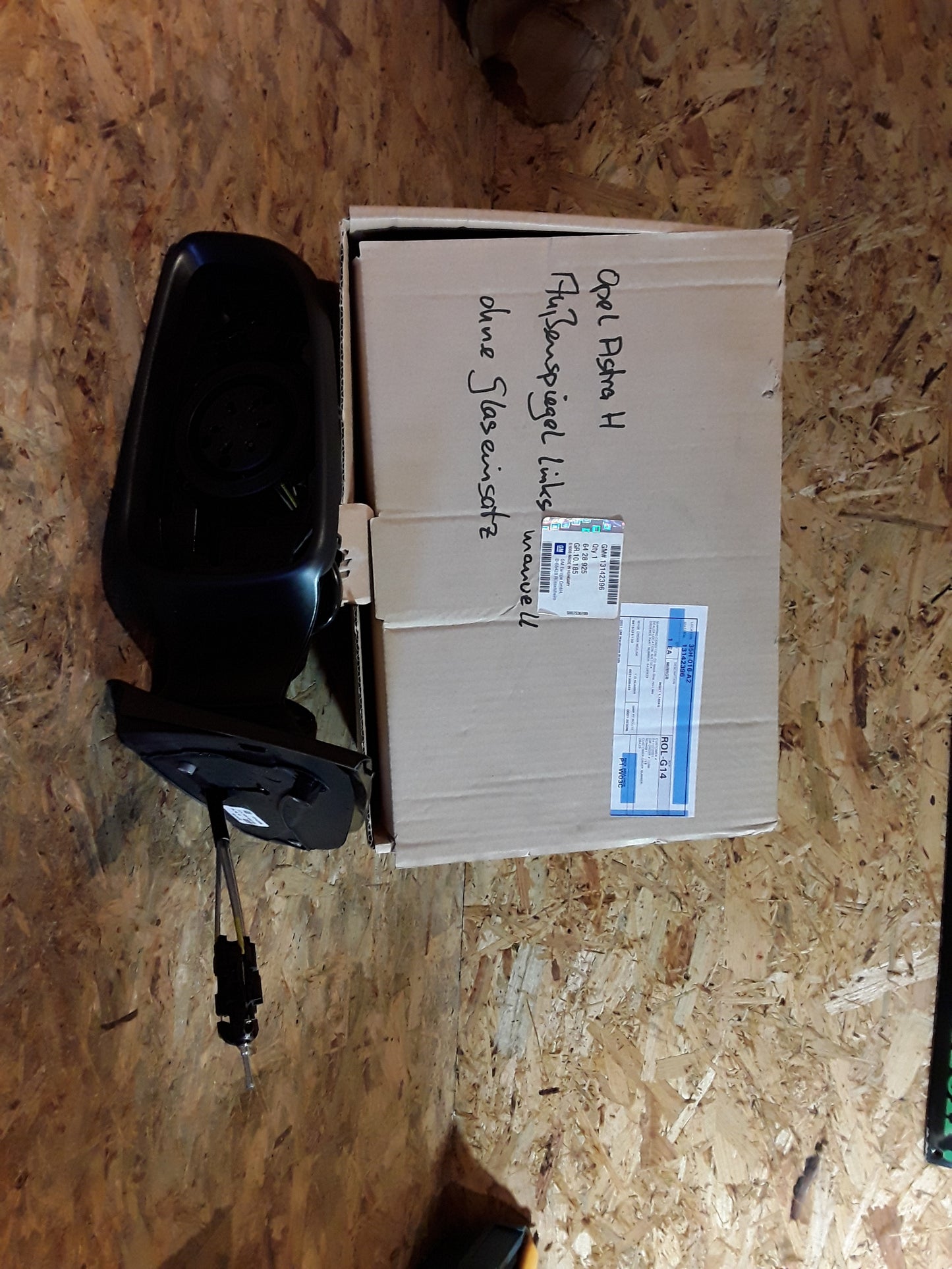 Astra H Außenspiegel links manuell ohne Spiegeleinsatz original GM Opel NEU