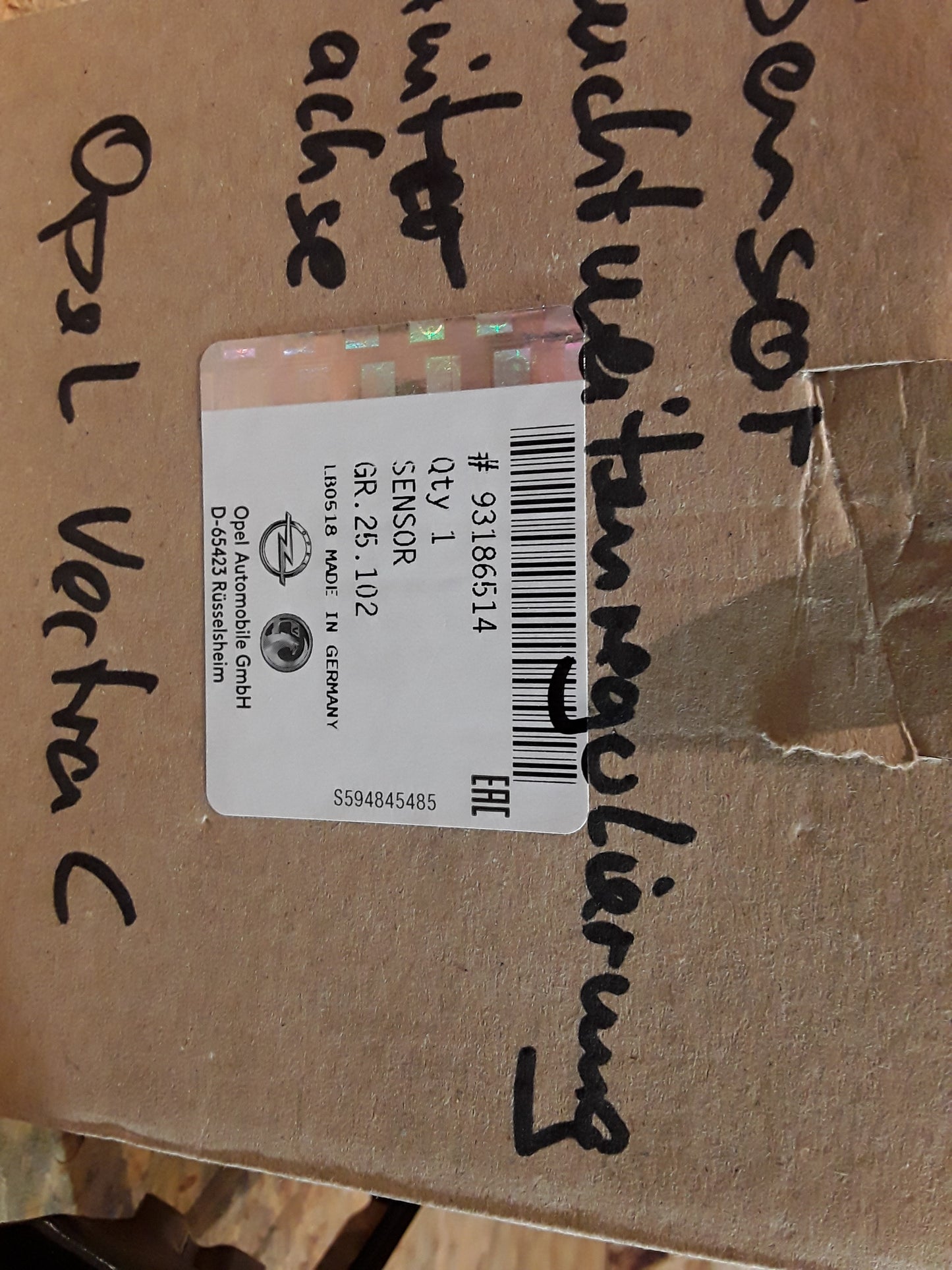 Vectra C Sensor Leuchtweitenregulierung Hinterachse original GM Opel NEU