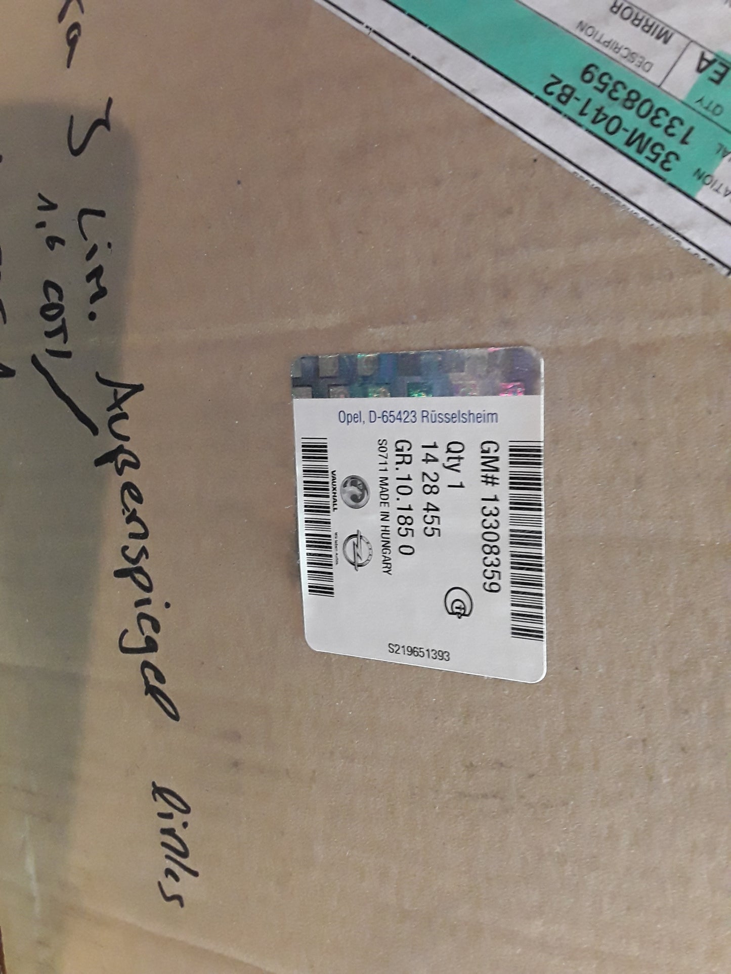 Astra J Limo 1,6 CDTi / Sports Tourer 1 Außenspiegel links original GM Opel NEU