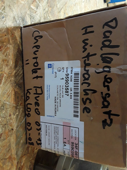 Chevrolet Aveo 03-13 Kalos 03-08 Radlager Hinterachse original GM Opel NEU