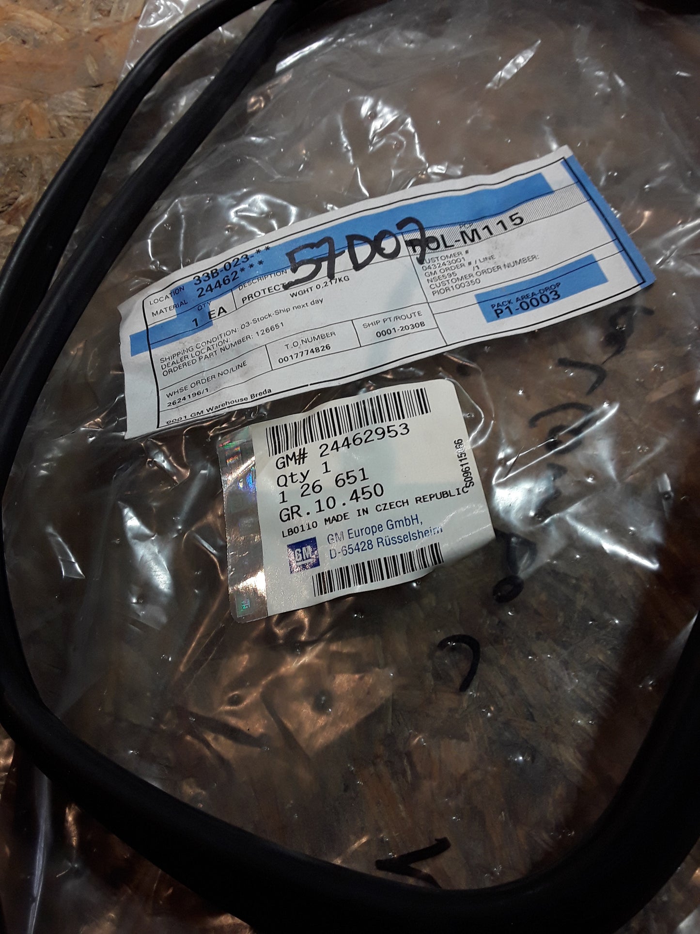 Combo C Fensterdichtung hinten rechts original GM Opel NEU