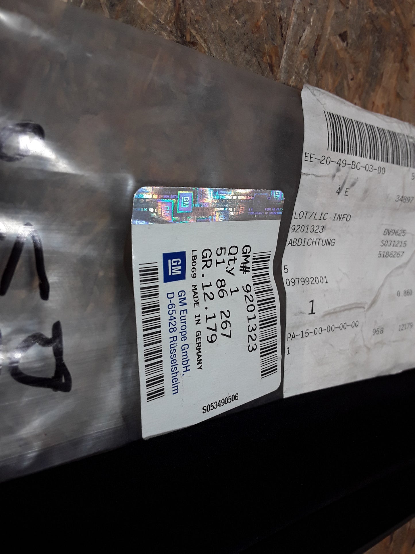 Astra G Cabrio Dichtungsgummi Verdeck vorne links oben original GM Opel NEU