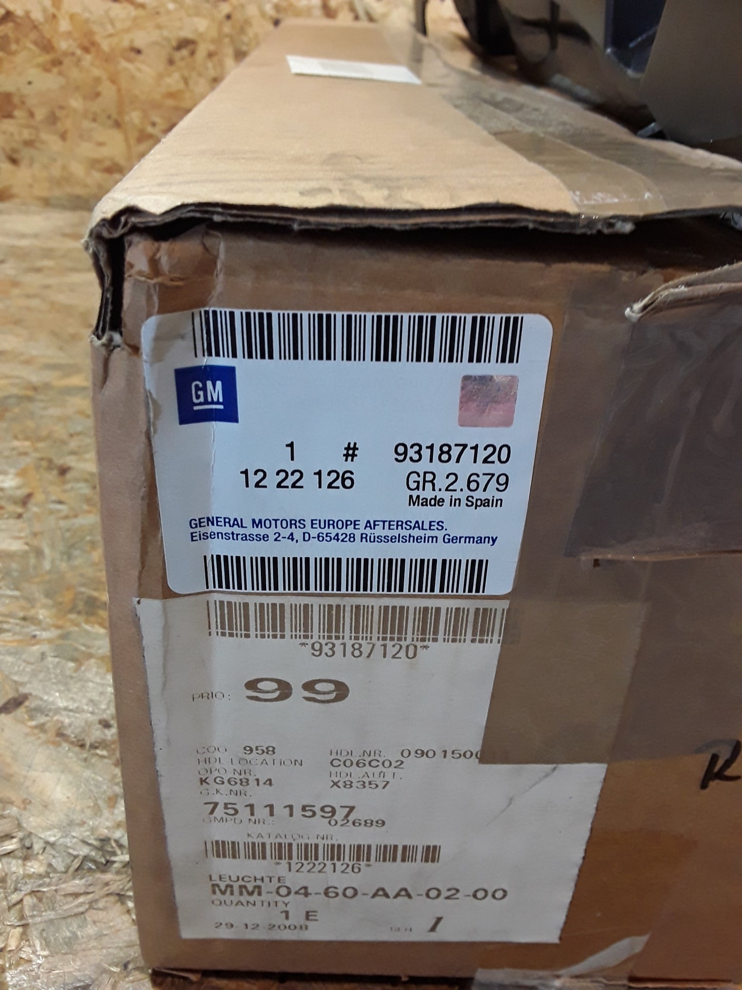 Corsa C Rückleuchte schwarz rechts original GM Opel NEU