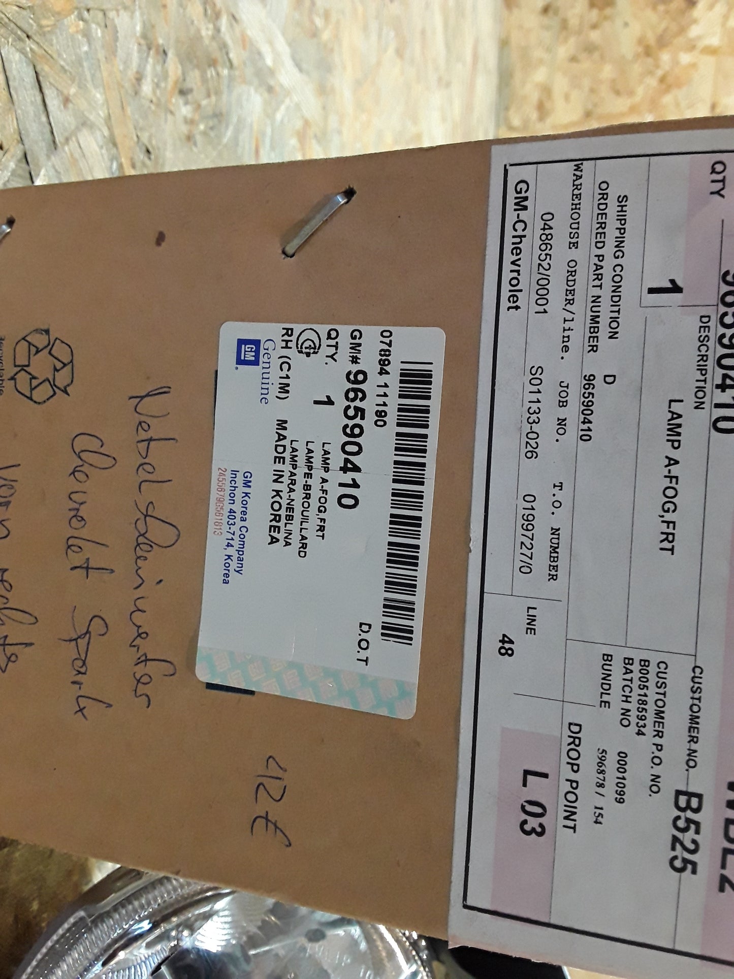 Chevrolet Spark Nebelscheinwerfer vorne rechts original GM Opel NEU