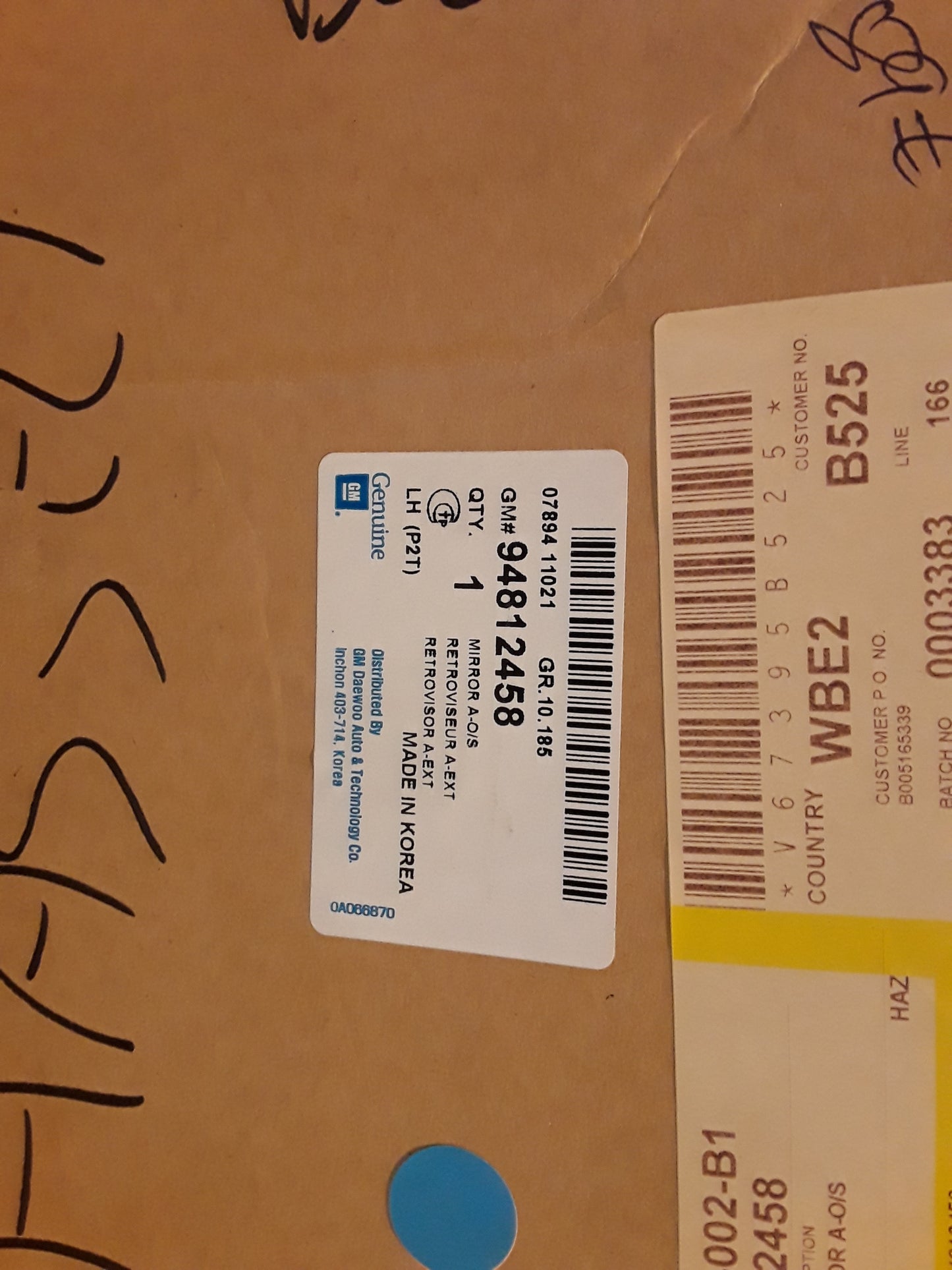 Chevrolet Aveo Kalos Außenspiegelset mit Spiegelglas links original GM Opel NEU