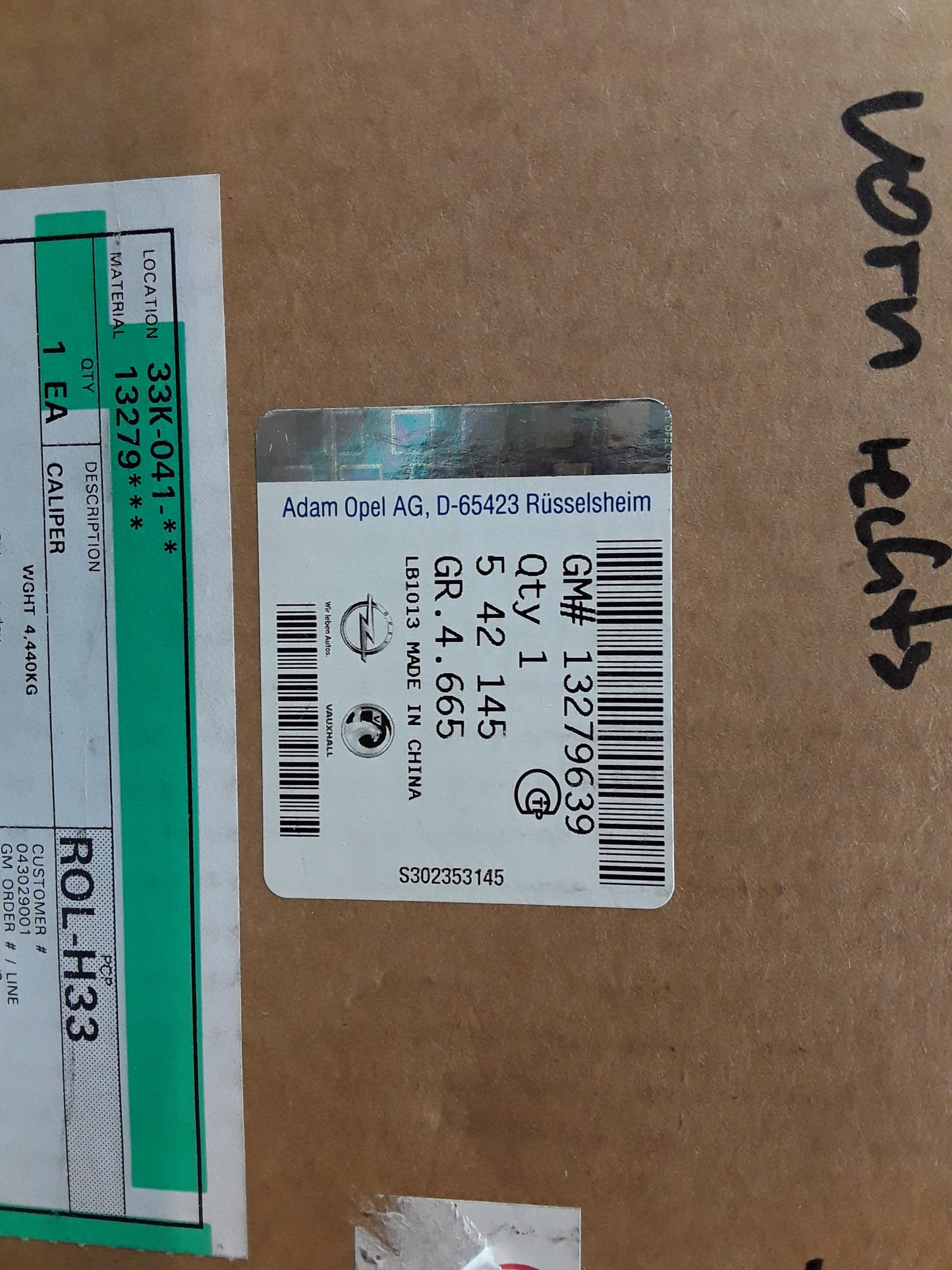 Insignia A Bremssattel vorne rechts original GM Opel NEU