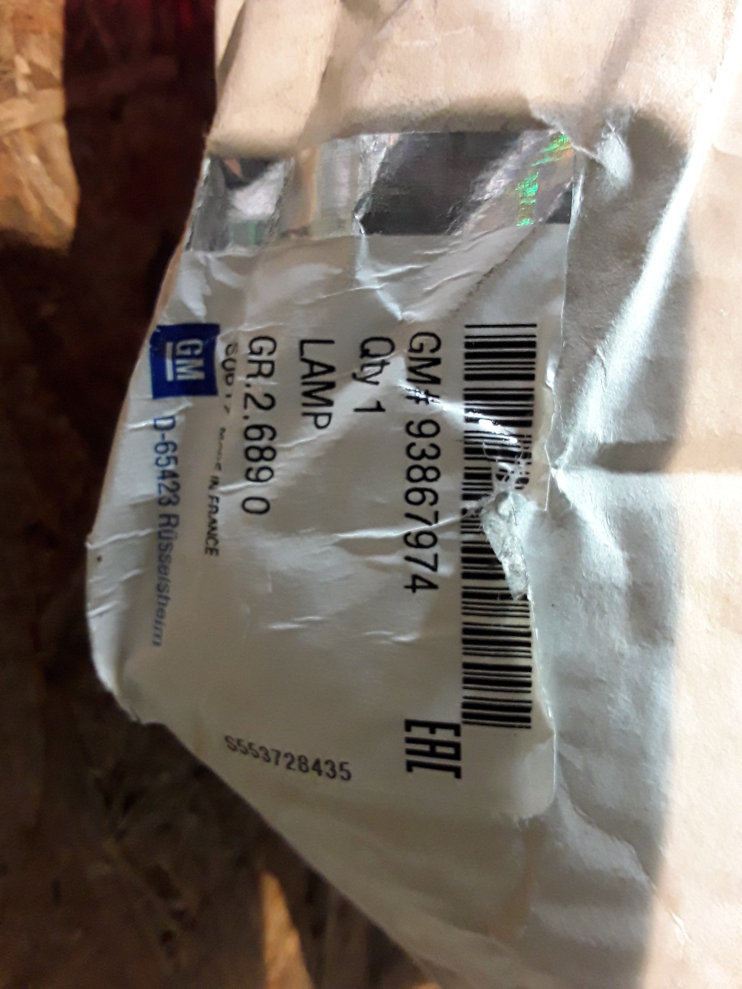 Vivaro B Heckleuchte links original GM Opel NEU