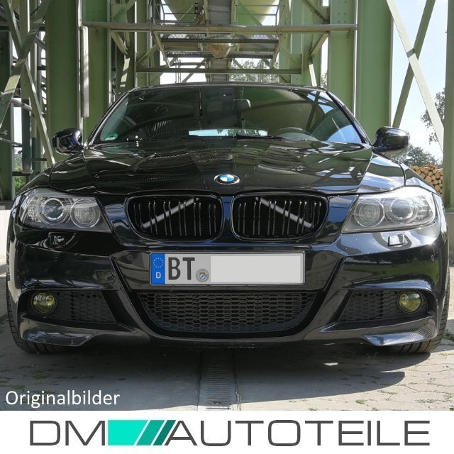 2x Kühlergrill Schwarz Hochglanz Doppelsteg passend für BMW 3er E90 E91 auch LCI 08-11 FACELIFT