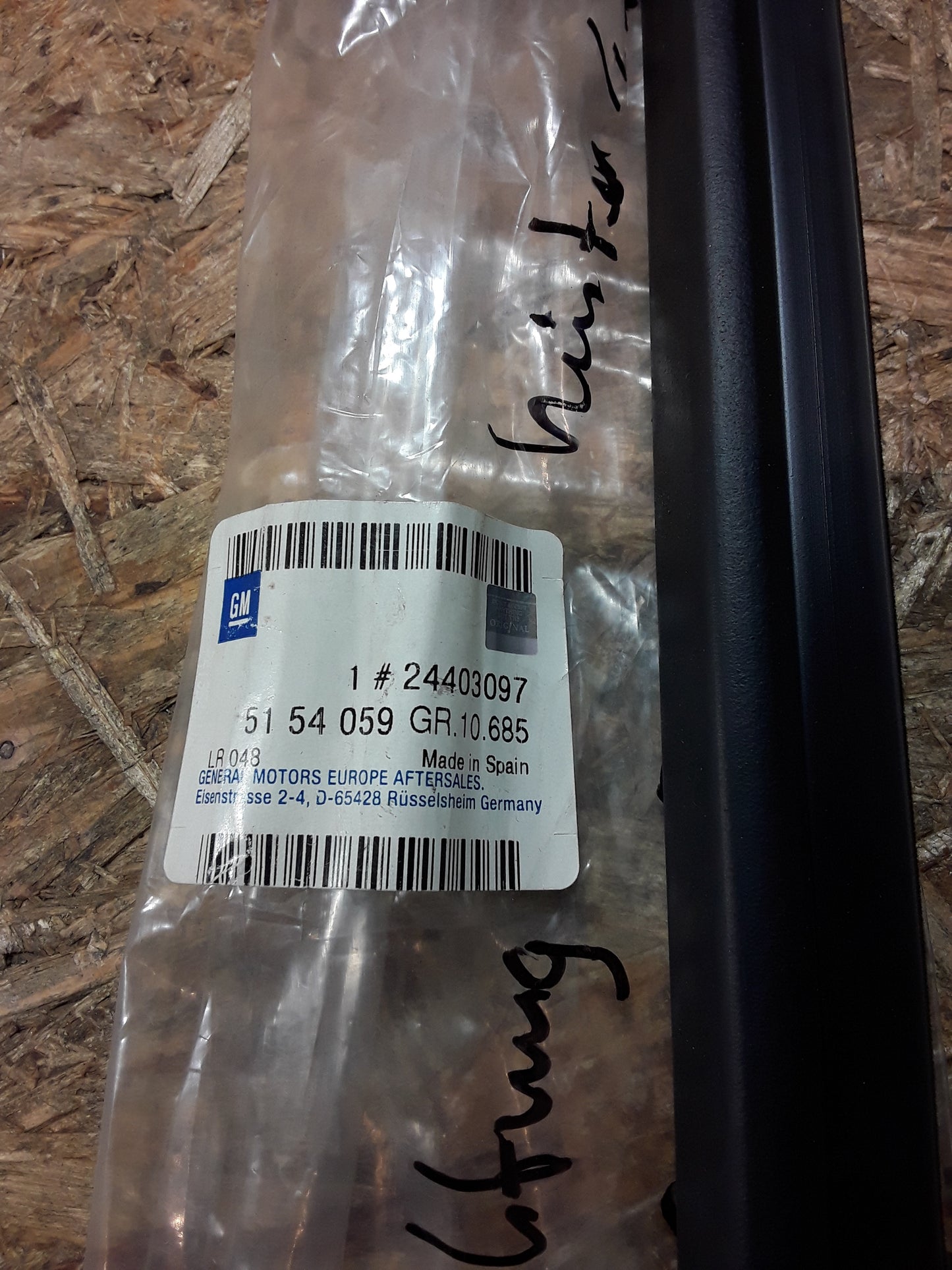 Vectra C Fensterdichtung hinten links original GM Opel NEU