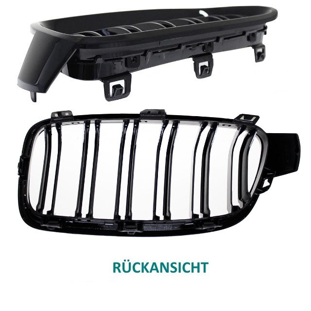 Kühlergrill Grill Schwarz Glanz Doppelsteg Sport passend für BMW 3er F30 F31 bj.11-19
