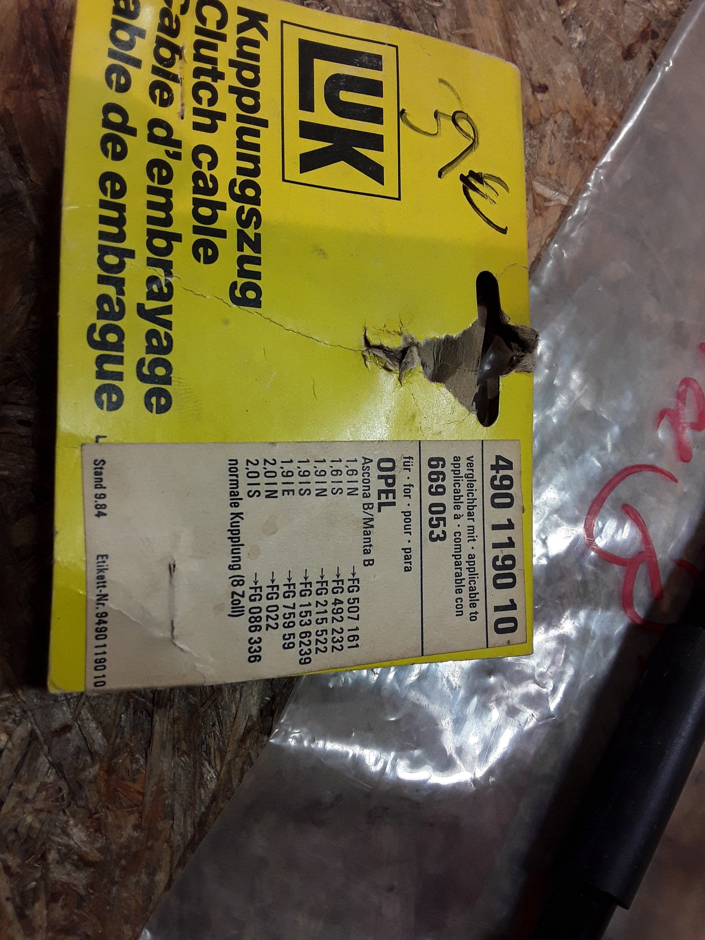 Ascona B Manta B Bowdenzug Handbremsseil original LUK NEU