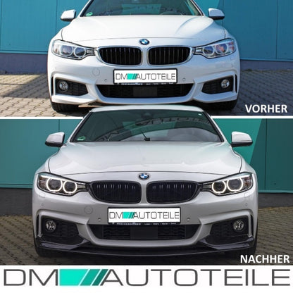 2x Kühlergrill Schwarz Glanz Doppelsteg passend für BMW 4er F32 F33 F36 auch  M4 + M Bj. 13-19