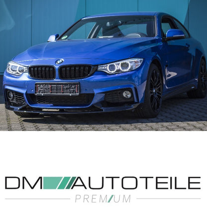 2x Kühlergrill Schwarz Glanz Doppelsteg passend für BMW 4er F32 F33 F36 auch  M4 + M Bj. 13-19