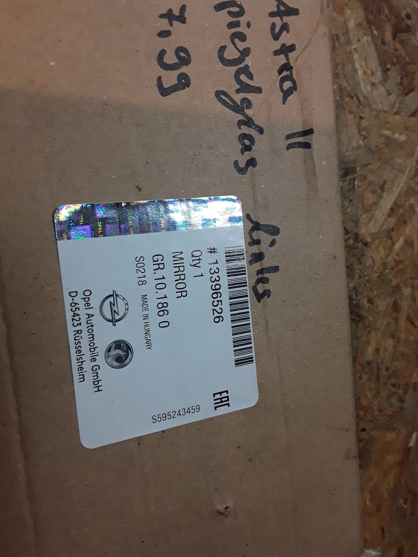 Astra H Spiegelglas links original GM Opel NEU