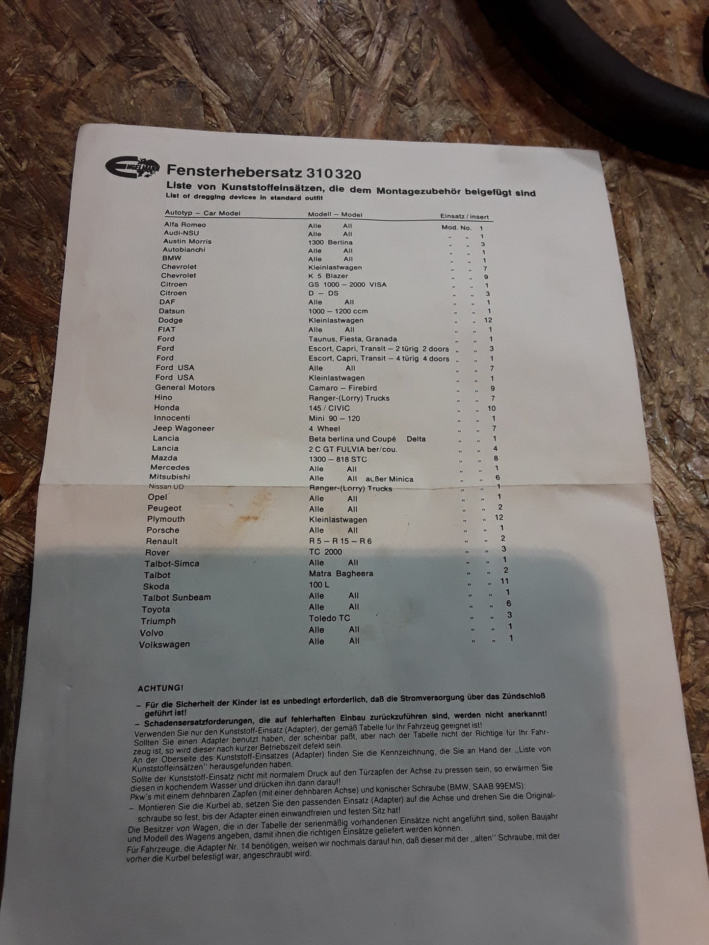 Modelle siehe Bild elektrischer Fensterheber original Engelmann NEU