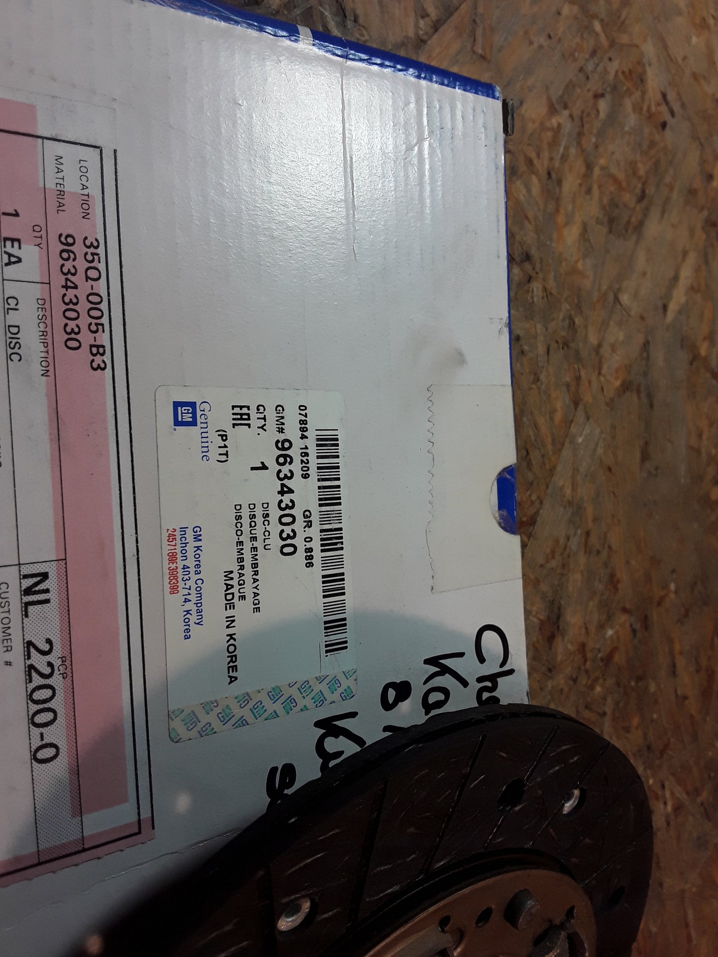 Chevrolet Kalos 1.2 8/16 Kupplungsscheibe original GM Opel NEU