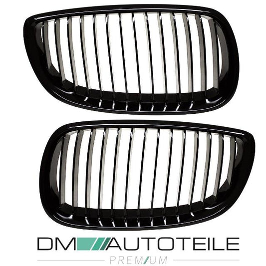 SET 2x Kühlergrill Sport-Performance Schwarz Glanz passend für BMW E92 E93+ M3 M