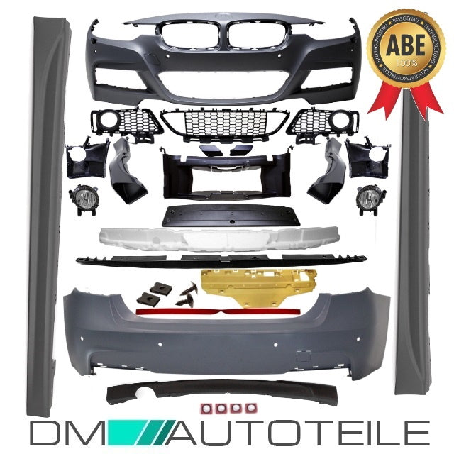 Bodykit Stoßstange Vorne PDC 6-Loch+ Seite + Hinten passt für BMW F30 & M-Paket
