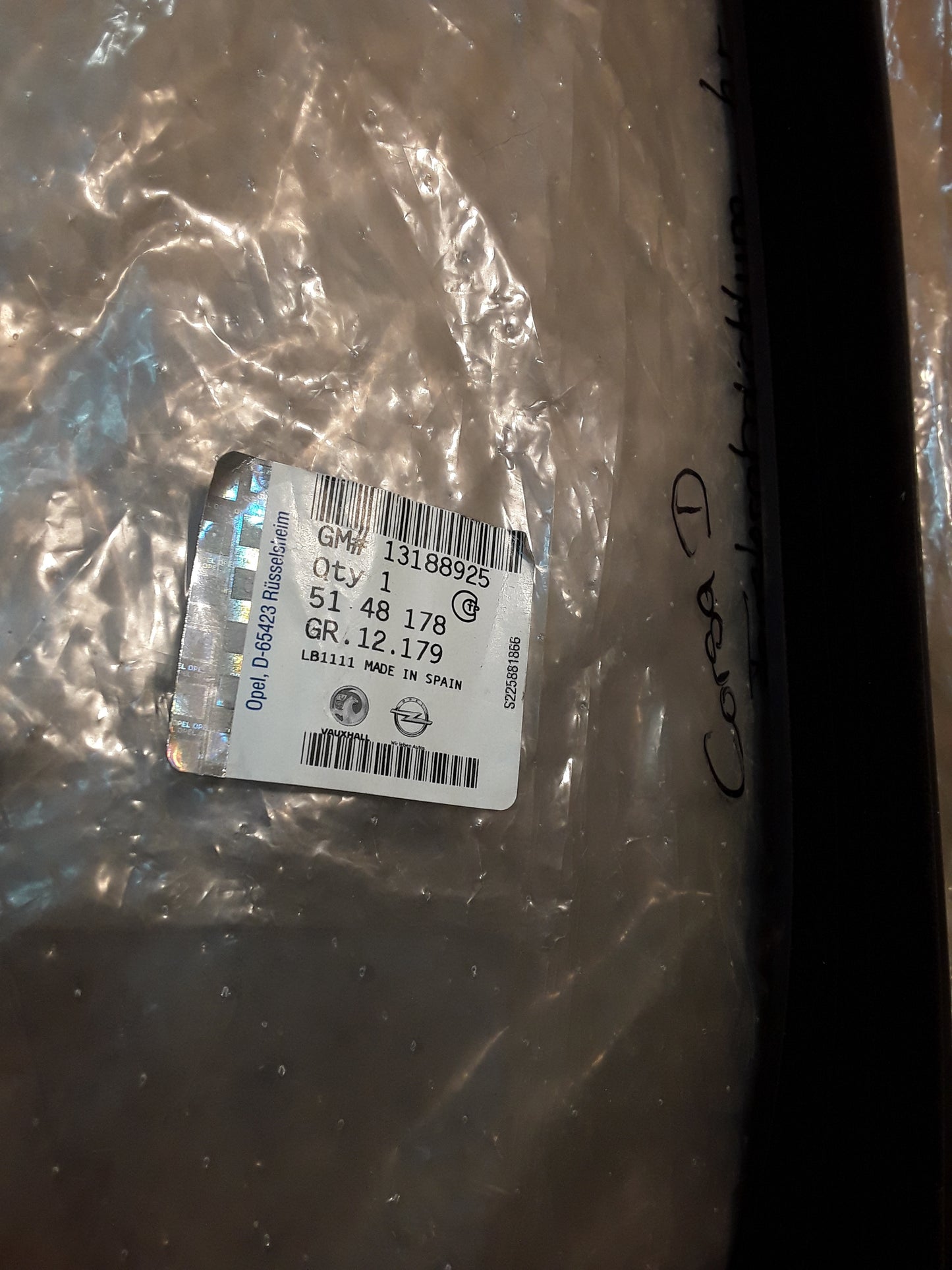 Corsa D Fensterdichtung hinten rechts original GM Opel NEU