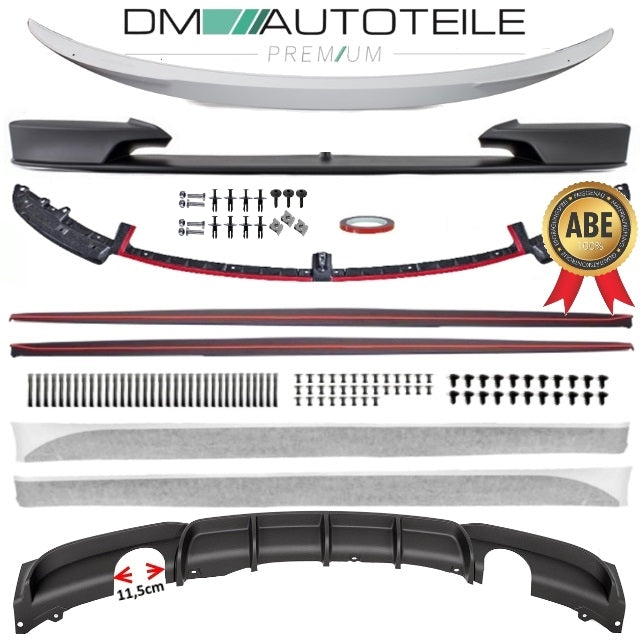 SET Sport-Performance Frontspoiler Schweller Diffusor Heckspoiler passend für BMW F30 mit M-Paket