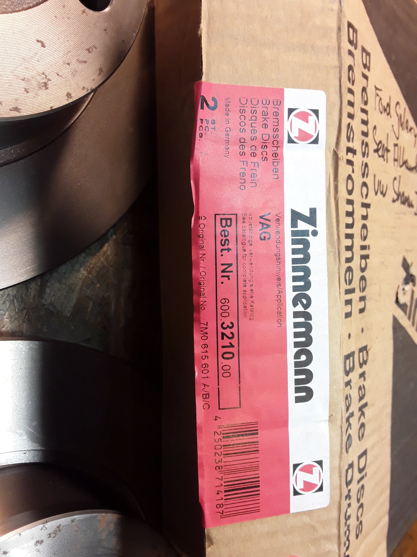 Ford Galaxy1 Seat Alhambra1 VW Sharan1 268mm Durchmesser Bremsscheiben Lochkreis 112mm original Zimmermann NEU