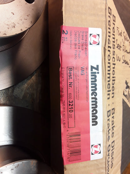 Ford Galaxy1 Seat Alhambra1 VW Sharan1 268mm Durchmesser Bremsscheiben Lochkreis 112mm original Zimmermann NEU