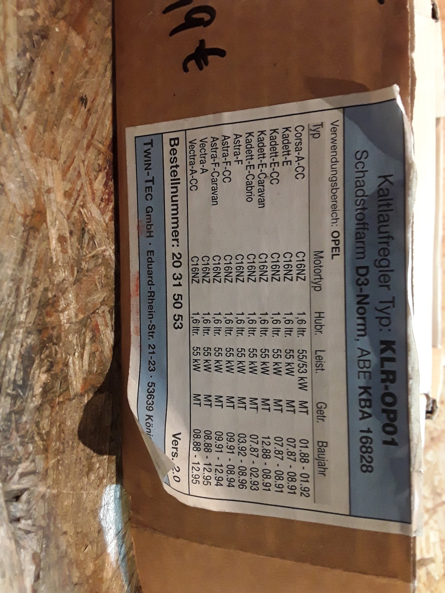 Corsa A CC Kadett E/ E CC/ Caravan/ Cabrio Astra F/ F CC/ Caravan Vectra A/ A CC Kaltlaufregler original NEU