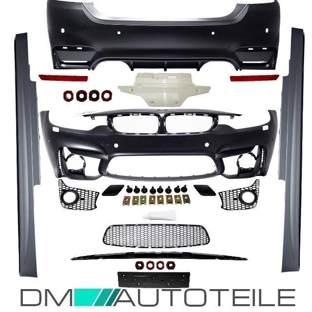 Stoßstange Komplett Bodykit PDC+Duplex Diffusor für 4 Rohr passt für BMW 4er F32 F33 nicht M4