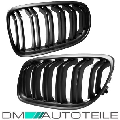 Set Kühlergrill Doppelsteg Schwarz Matt passend für BMW 3er E90 E91 LCI Bj.08-11 auch M