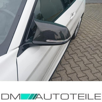 Satz Sport Spiegelkappen Außenspiegel  Echt Carbon Glanz passend für BMW F20 F21 F22 F23 F30 F31 F32 F36 F33  X1 E84