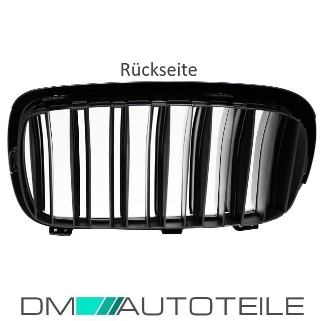 2x Kühlergrill SET Schwarz Glanz Doppelsteg passend für BMW X5 F15 +X6 F16 13-17