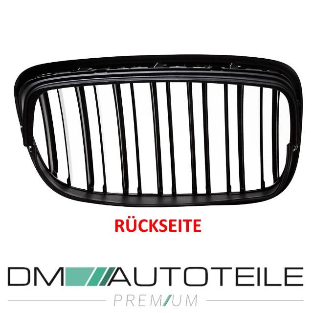 SATZ Kühlergrill Schwarz Glanz Doppelsteg passend für BMW X5 E70 06-13 + BMW X6 E71 E72 08-15