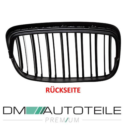 SATZ Kühlergrill Schwarz Glanz Doppelsteg passend für BMW X5 E70 06-13 + BMW X6 E71 E72 08-15