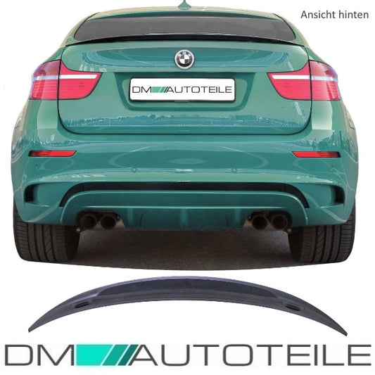 Set Heckspoiler Kofferraum Lippe Schwarz Glanz Saphir +3M passend für BMW X6 E71 08-15