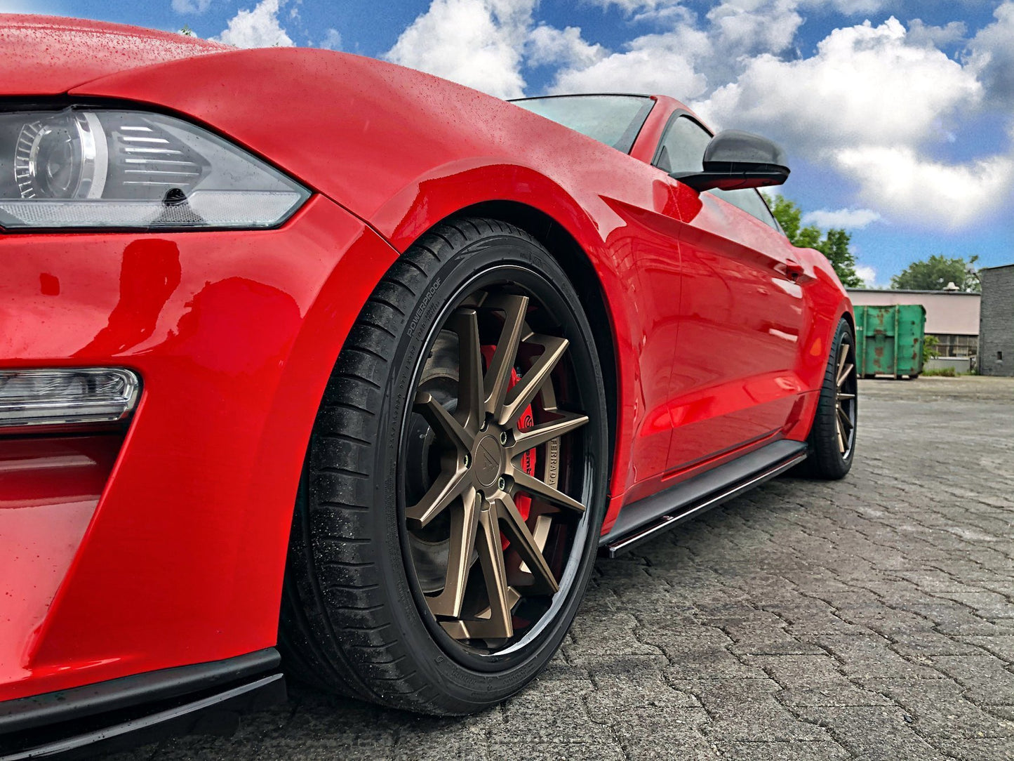 Seitenschweller Ansatz für Ford Mustang Mk. 6 Facelift schwarz Hochglanz
