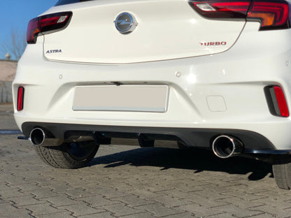 Heck Ansatz Flaps Diffusor für OPEL ASTRA K OPC-LINE schwarz matt