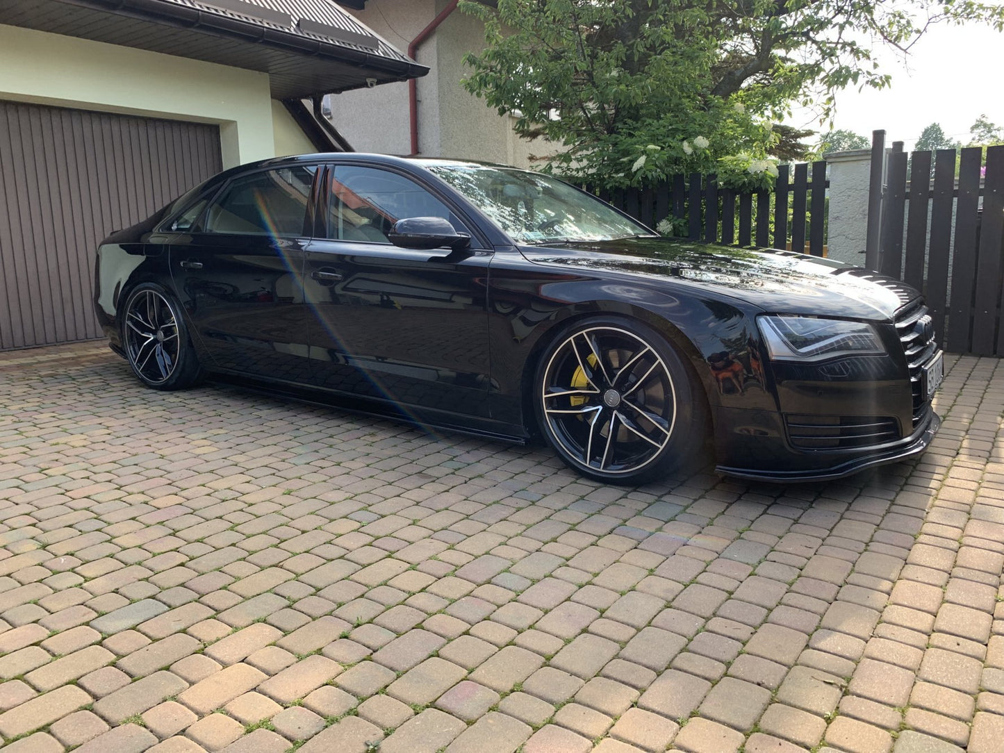 Seitenschweller Ansatz für Audi A8 Lang D4 schwarz Hochglanz