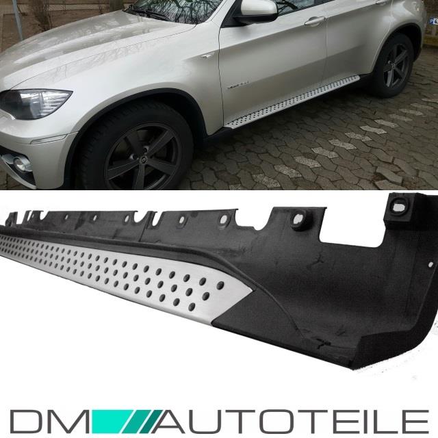 SET ALUMINIUM Trittbretter Einstieg+Anbaumaterial passt für BMW X6 E71 E72 08-14