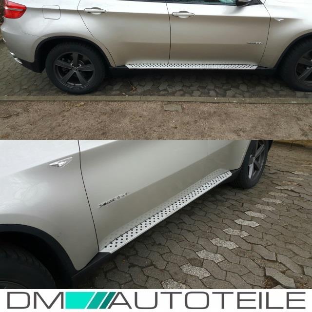 SET ALUMINIUM Trittbretter Einstieg+Anbaumaterial passt für BMW X6 E71 E72 08-14