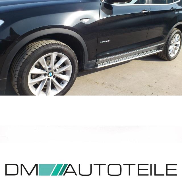 SET ALUMINIUM Trittbretter Einstieg + Anbaumaterial passt für BMW X3 F25 10-17