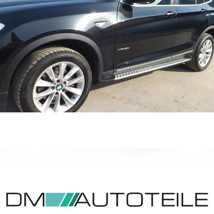 SET ALUMINIUM Trittbretter Einstieg + Anbaumaterial passt für BMW X3 F25 10-17