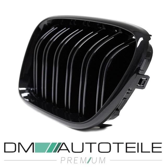 2x Kühlergrill SET Schwarz Hochglanz Sport Doppelsteg passend für BMW X3 F25 10-