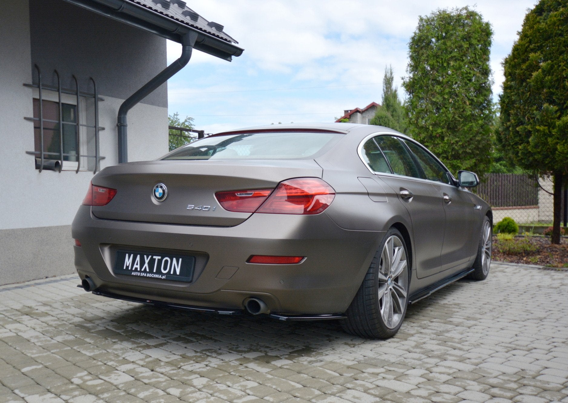 Heck Ansatz Flaps Diffusor für BMW 6er GRAN COUPÉ schwarz matt