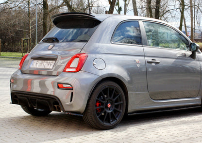 Heck Ansatz Flaps Diffusor für FIAT 500 ABARTH MK1 FACELIFT schwarz Hochglanz