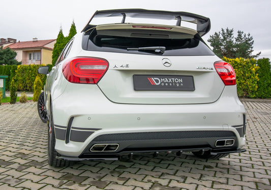 Diffusor Heck Ansatz für Mercedes A45 AMG W176 schwarz Hochglanz