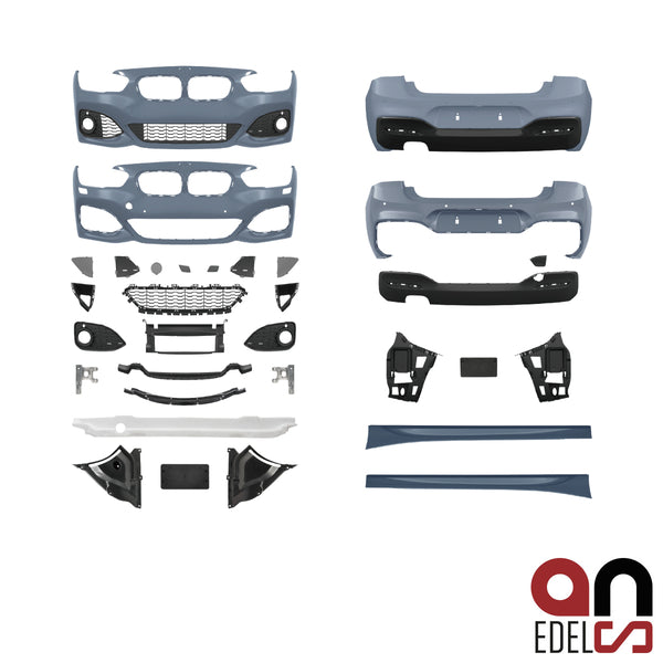 AN Sport Komplett Paket Stoßstange passt für BMW 1er F20 5-Türer 2-Rohr LCI Facelift ab 2015 auch M-Paket