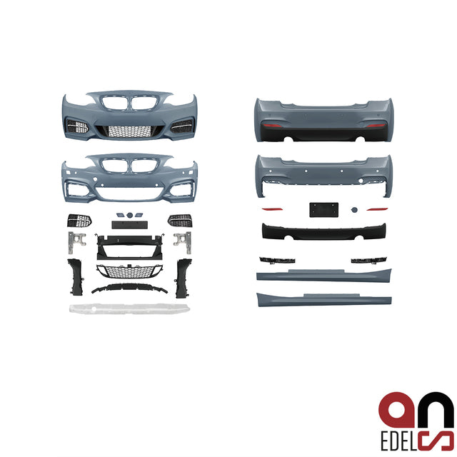 AN Evo Umbau Sport Bodykit für SRA + mit/ohne PDC +Diffusor 235i passend für BMW 2er F22 F23 Serie & M-Paket Modelle bj. 1...