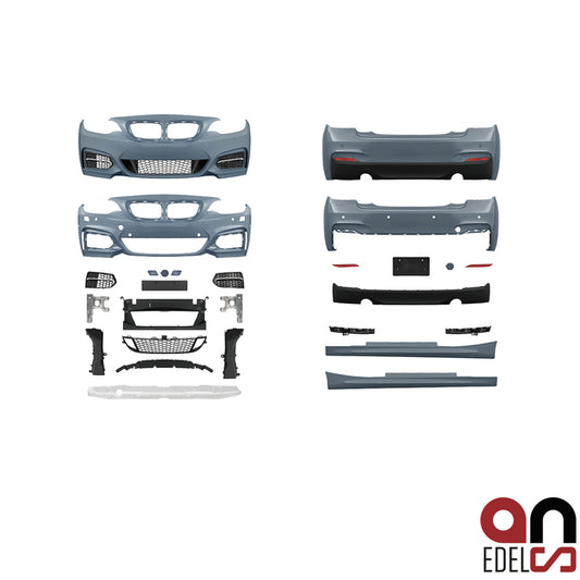 AN Evo Umbau Sport Bodykit für SRA + mit/ohne PDC +Diffusor 235i passend für BMW 2er F22 F23 Serie & M-Paket Modelle bj. 1...