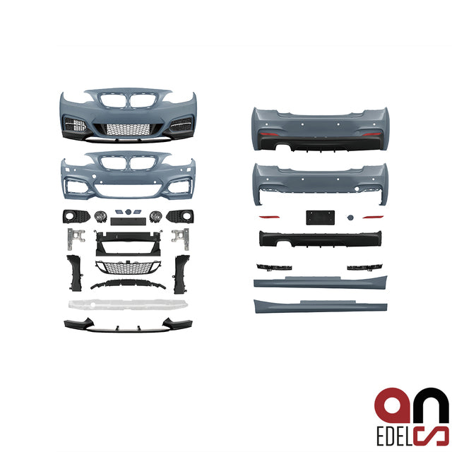 AN Performance Umbau Sport Bodykit für SRA + mit/ohne PDC 2-Rohr links passend für BMW 2er F22 F23 Serie & M-Paket Modelle...