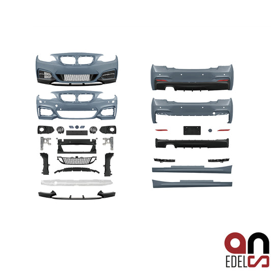 AN Performance Umbau Sport Bodykit für SRA + mit/ohne PDC 2-Rohr links passend für BMW 2er F22 F23 Serie & M-Paket Modelle...